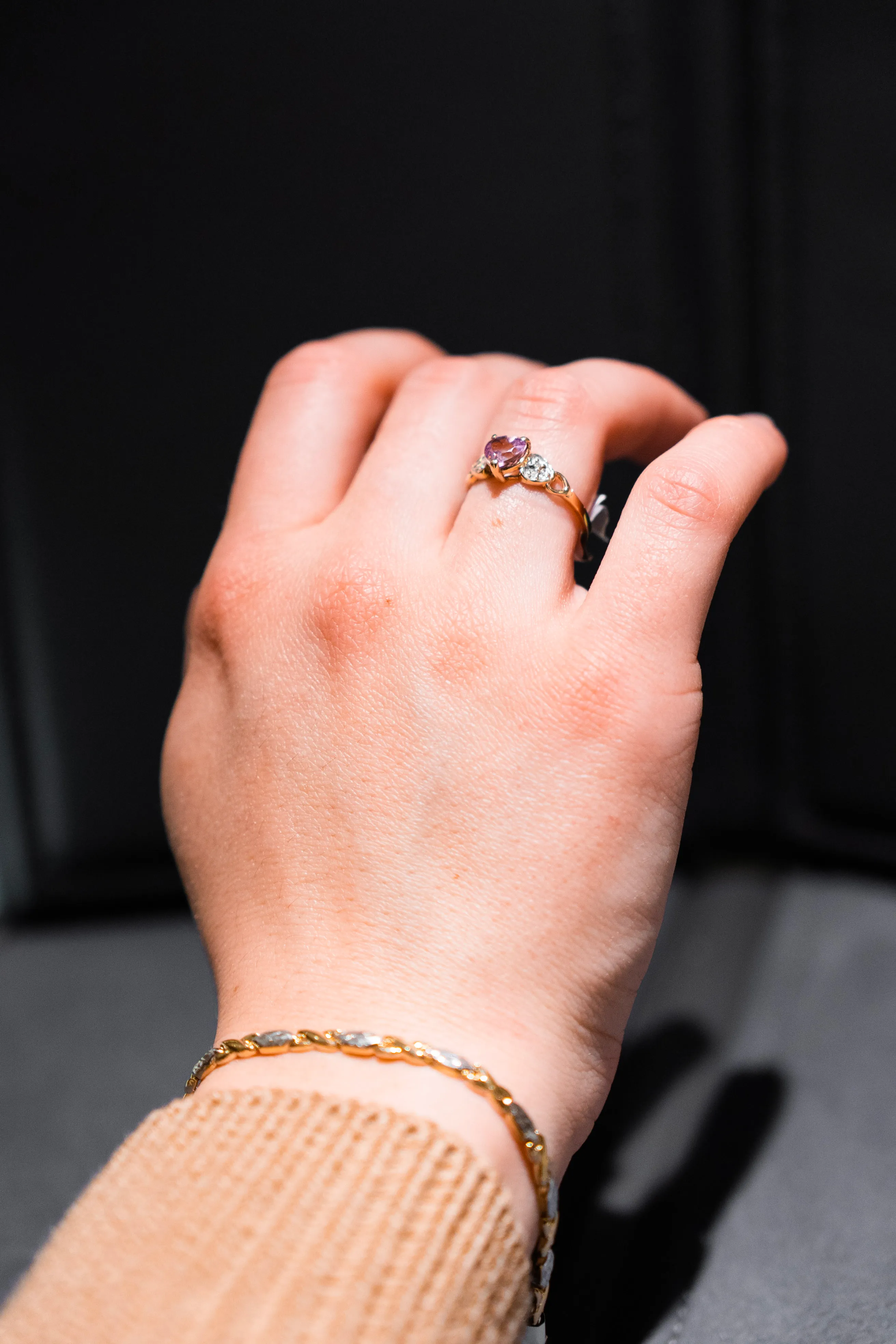 Bague cœur saphir rose
