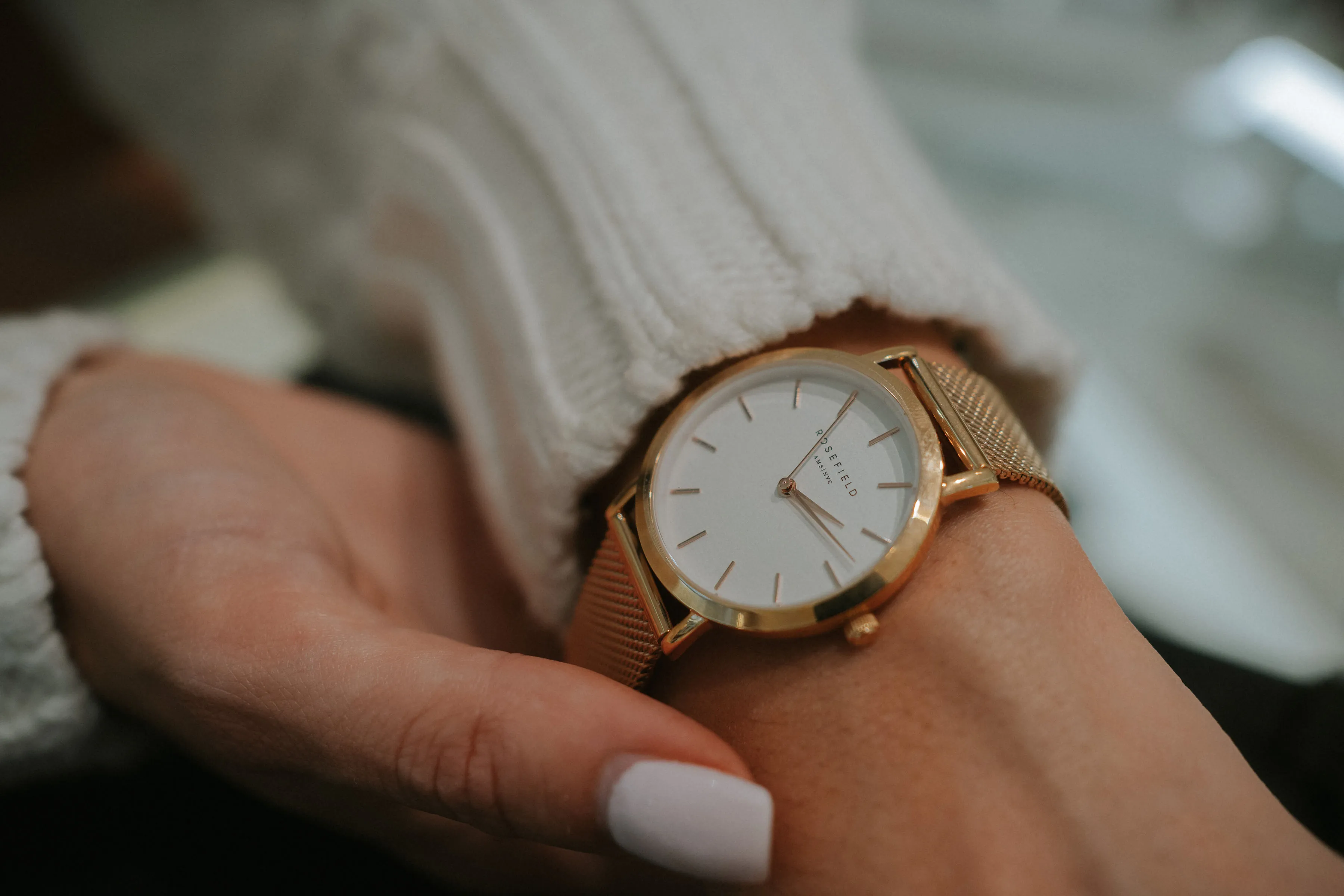 Montre maille or rose
